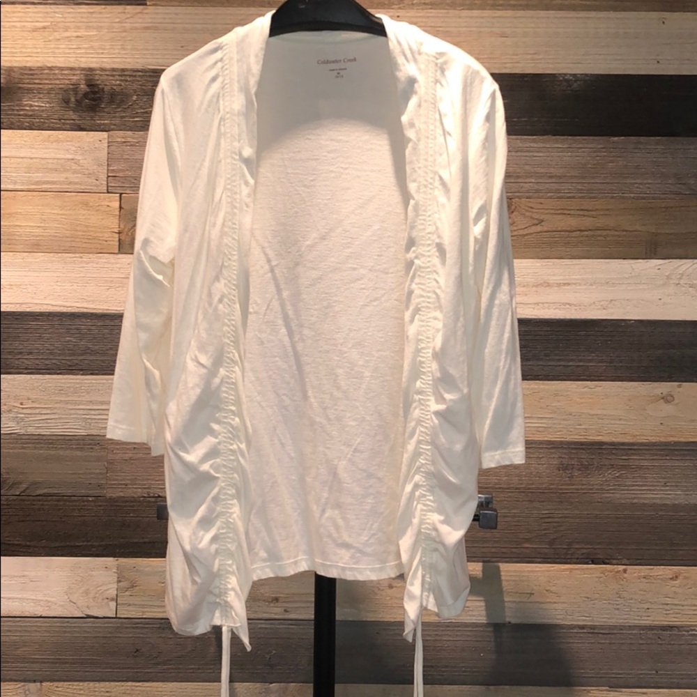 Coldwater Creek, cotton/modal jacket ivory 10/12M